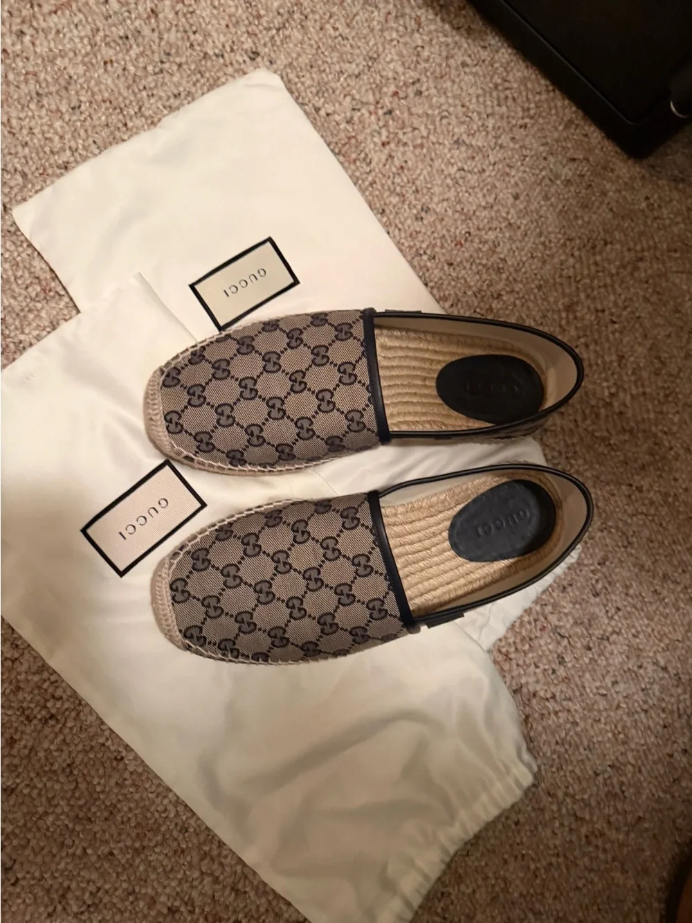 Gucci Brown GG Canvas Slip-On Espadrilles